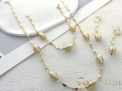 Goldfilled Antiallergenic Necklace 45cm + Bracelet 19cm + Earrings 14K Color