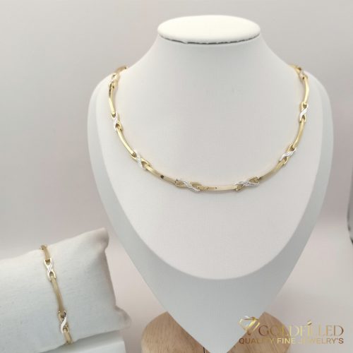 Goldfilled Antiallergenic Necklace 50cm/6mm + Bracelet 19cm 14K Multicolor 