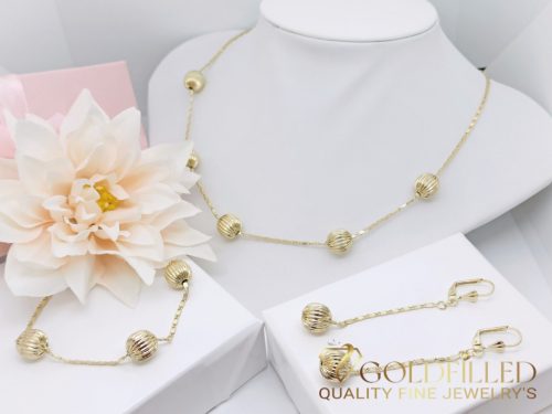 Goldfilled Antiallergenic Necklace 45cm + Bracelet 18cm + Earrings 14K Color