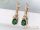 Goldfilled Antiallergenic Earrings Green Stone 38mm 18K Color