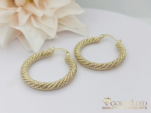 Goldfilled Antiallergenic Twisted Hoop Earring 35mm 14K color