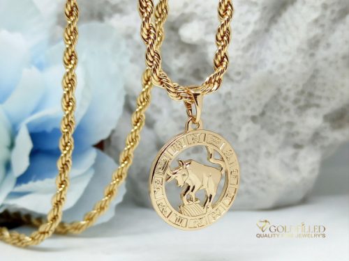 Goldfilled Antiallergenic Necklace 45cm / 3mm + Sagittarius Medallion 18K color