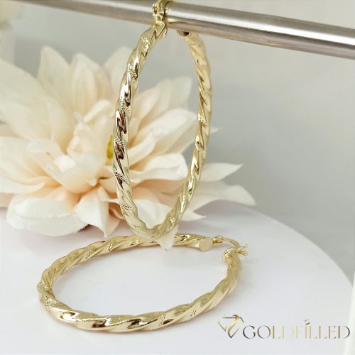 Goldfilled Antiallergenic Twisted Hoop Earring 58mm 14K color