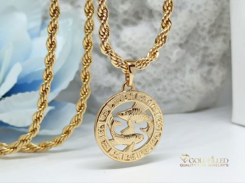 Goldfilled Antiallergenic Necklace 45cm / 3mm + Cancer Medallion 18K color