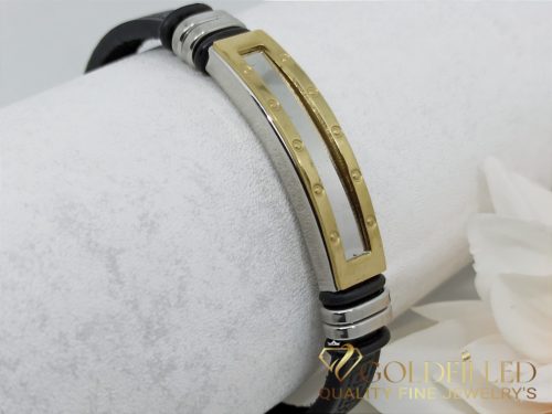 Stainless Steel Leather Bracelet 23cm/10mm