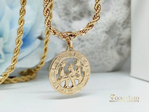 Goldfilled Antiallergenic Necklace 45cm / 3mm + Cancer Medallion 18K color