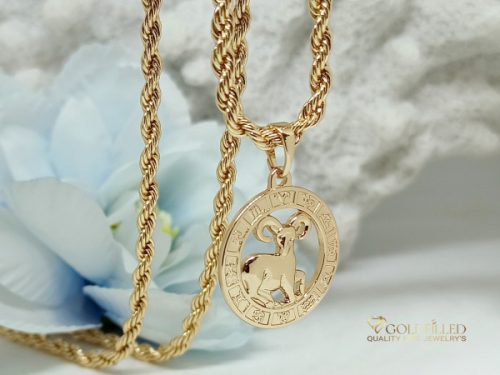 Goldfilled Antiallergenic Necklace 45cm / 3mm + Scorpio Medallion 18K color