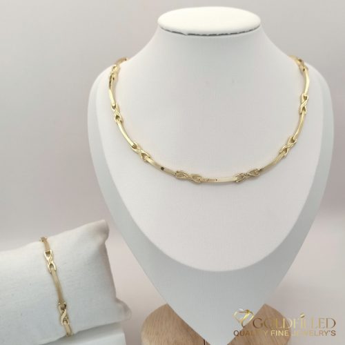 Goldfilled Antiallergenic Necklace 50cm/6mm + Bracelet 19cm 14K Color