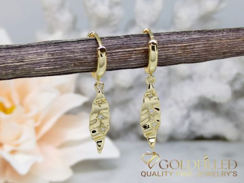 Goldfilled Antiallergenic Leaf Earrings 34mm 14K Color