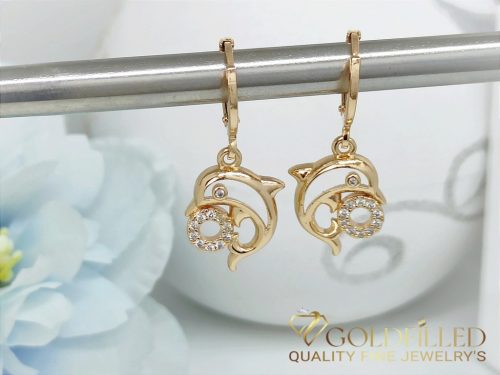 Goldfilled Antiallergenic Dolphin Earrings 28mm 18K Color