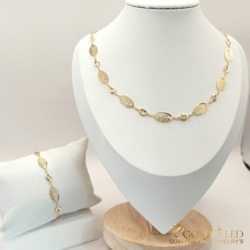 Goldfilled Antiallergenic Necklace 45cm / 5-10mm + Bracelet 18cm 14K Color