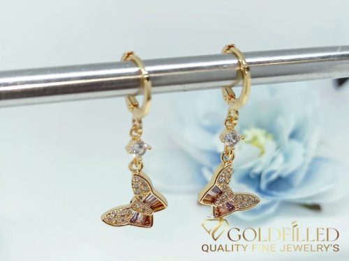 Goldfilled Antiallergenic Butterfly Earrings 38mm 18K Color