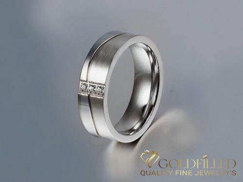 Stainless steel ring with stone