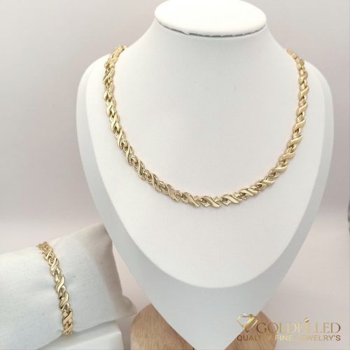 Goldfilled Antiallergenic Necklace 50cm/7mm + Bracelet 19cm 14K Color