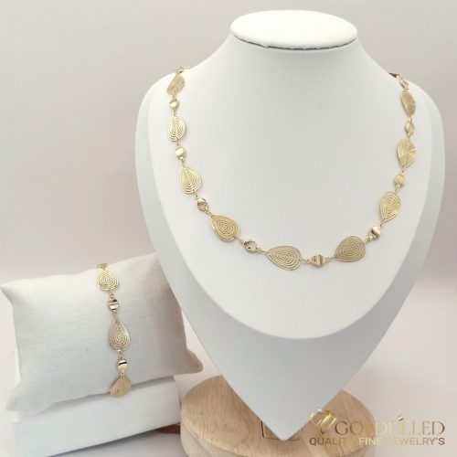 Goldfilled Antiallergenic Necklace 45cm / 5-10mm + Bracelet 18cm 14K Color