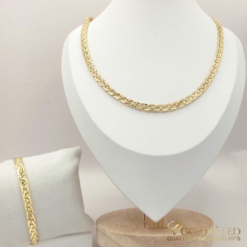 Goldfilled Antiallergén Nyaklánc 60cm /5 mm + Karkötő 19cm 14K szín