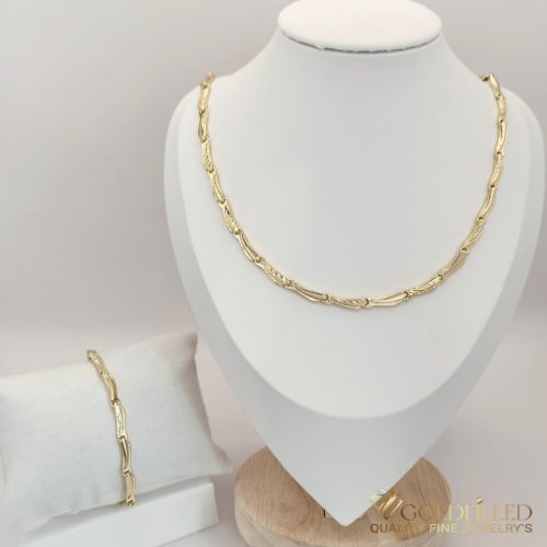 Goldfilled Antiallergén Nyaklánc 45cm / 4mm + Karkötő 19cm 14K szín