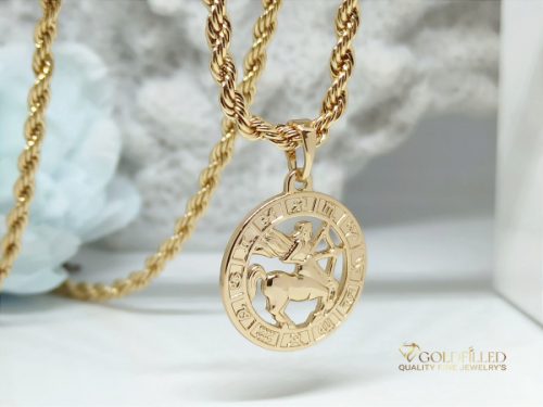 Goldfilled Antiallergenic Necklace 45cm / 3mm + Virgo Medallion 18K color