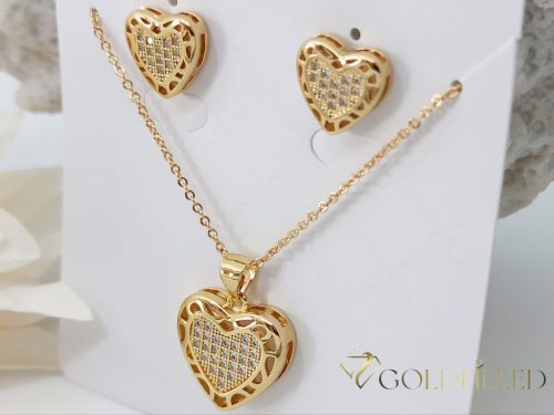 Goldfilled Necklace 45cm/1mm + Pendant + Earrings