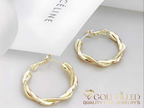 Goldfilled Antiallergenic Twisted Hoop Earring 30mm 14K color