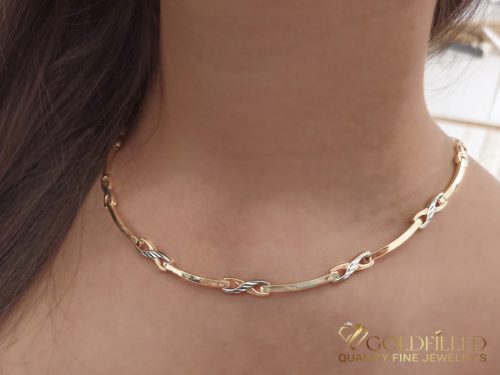 Goldfilled Antiallergenic Luxury Necklace 50 cm Long and 4-7 mm Wide 18K color