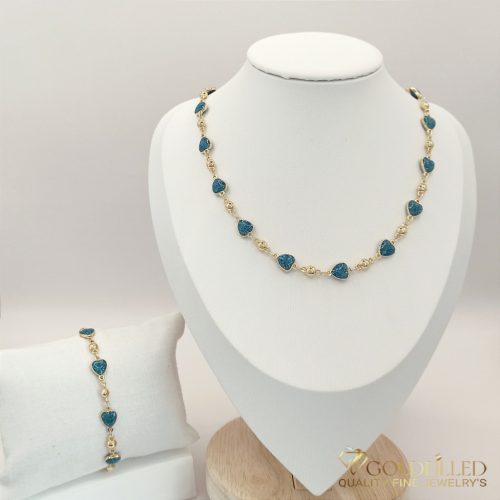 Goldfilled Antiallergenic Necklace 45cm / 5mm + Bracelet 18cm 14K Color