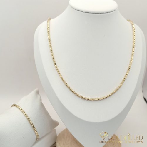 Goldfilled Antiallergén Nyaklánc 60cm /2,5 mm + Karkötő 19cm 14K szín