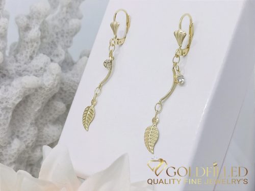 Goldfilled Antiallergenic Leaf Earrings 52mm 14K Color