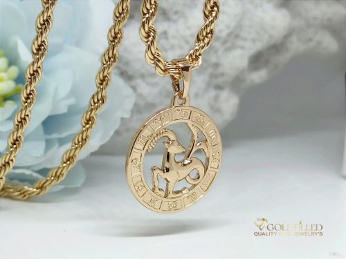 Goldfilled Antiallergenic Necklace 45cm / 3mm + Libra Medallion 18K color