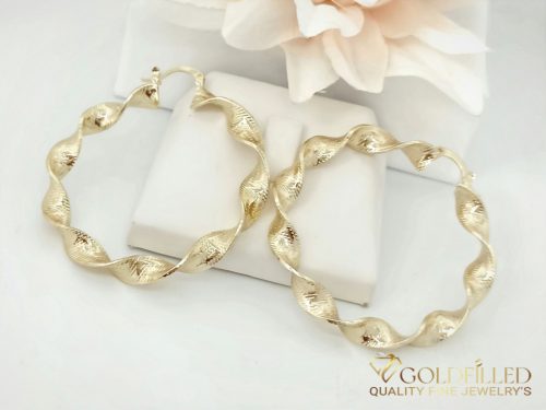 Goldfilled Antiallergenic Twisted Hoop Earring 50mm 14K color